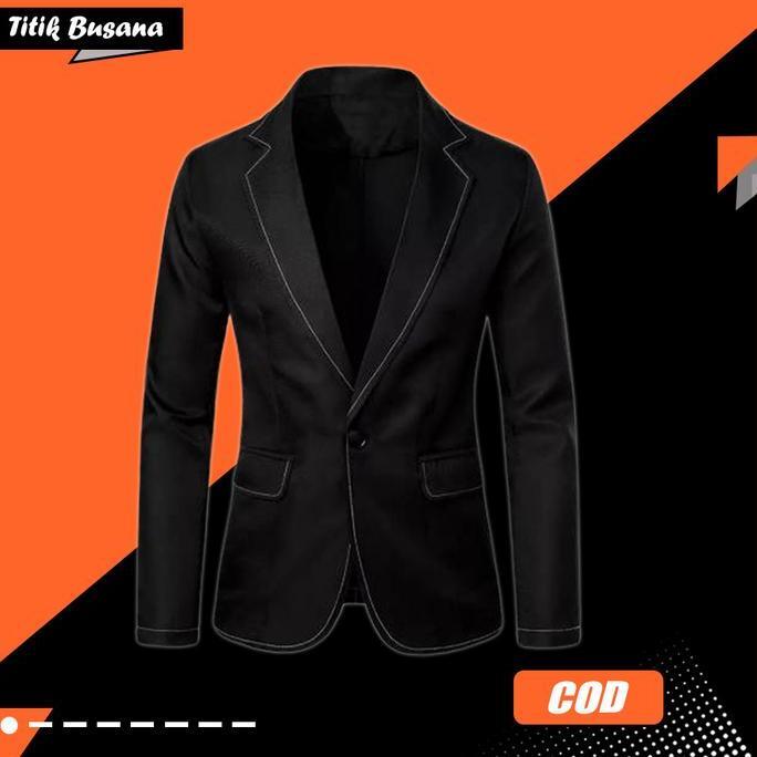 Blazer BasHitam Formal Blazer Pria Korea Jas Pria Slim Fit S-XL