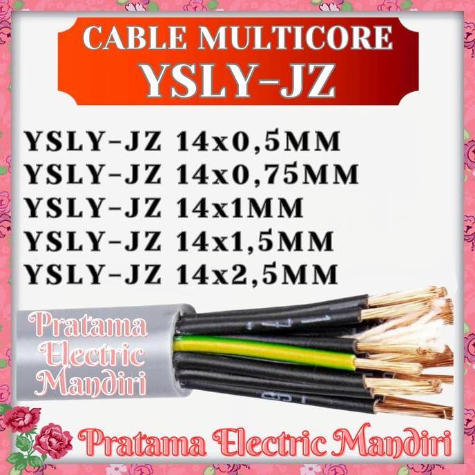 CABLE MULTICORE GREY KABEL KONTROL SERABUT ABU-ABU YSLY-JZ 14x1MM 14x1.0MM 14x1,0MM 14 x 1MM 14 x 1.