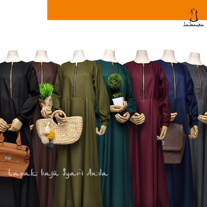 Labasa Gamis Syari Polos Toyobo Aneka Warna Gelap | Gamis Only