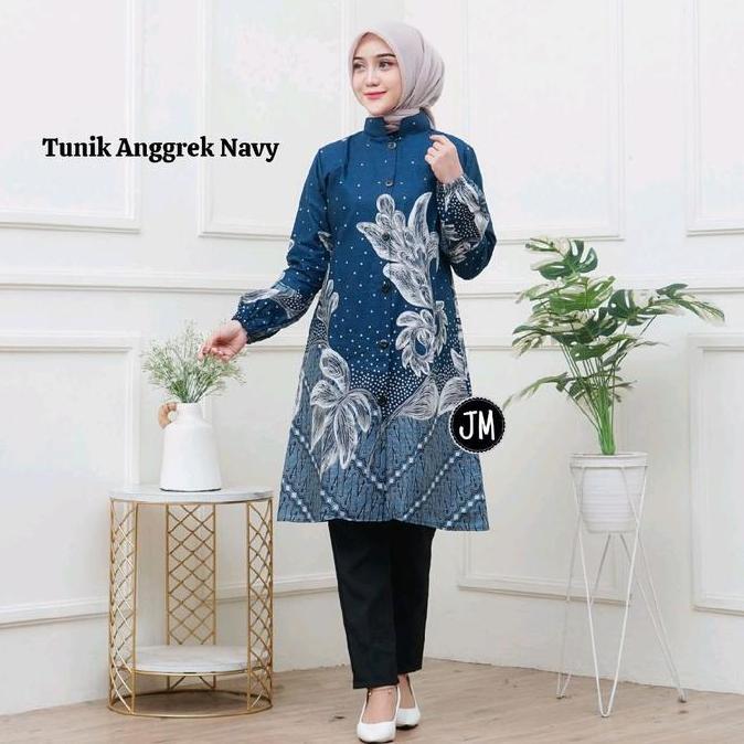 DISKON TUNIK BATIK WANITA MODERN | ATASAN FASHION MUSLIM WANITA TUNIK BATIK | BAJU BATIK WANITA PANJ