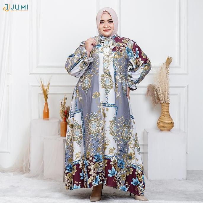 JUMI - Gamis Kondangan Jumbo Maxmara LD 110, 115, 120cm | Aurel Dress Big Size Satin Premium