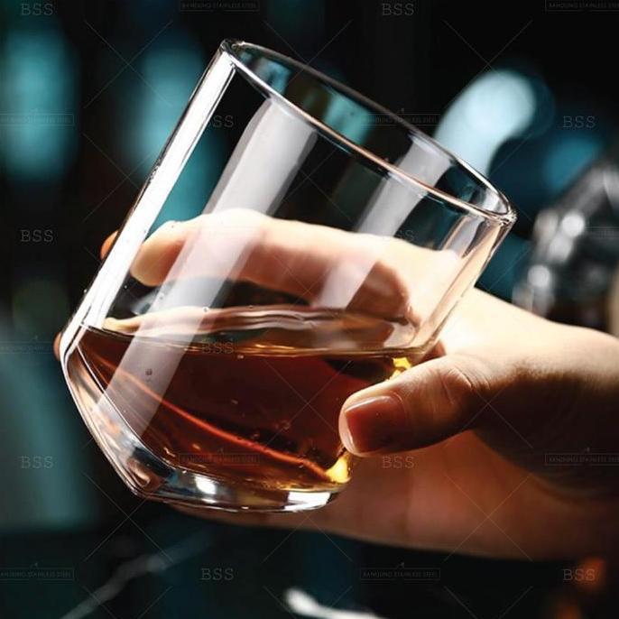 New- Gelas Wine 300Ml Wiski Whiskey Libbey Gelas Miring Unik Gelas Mixology