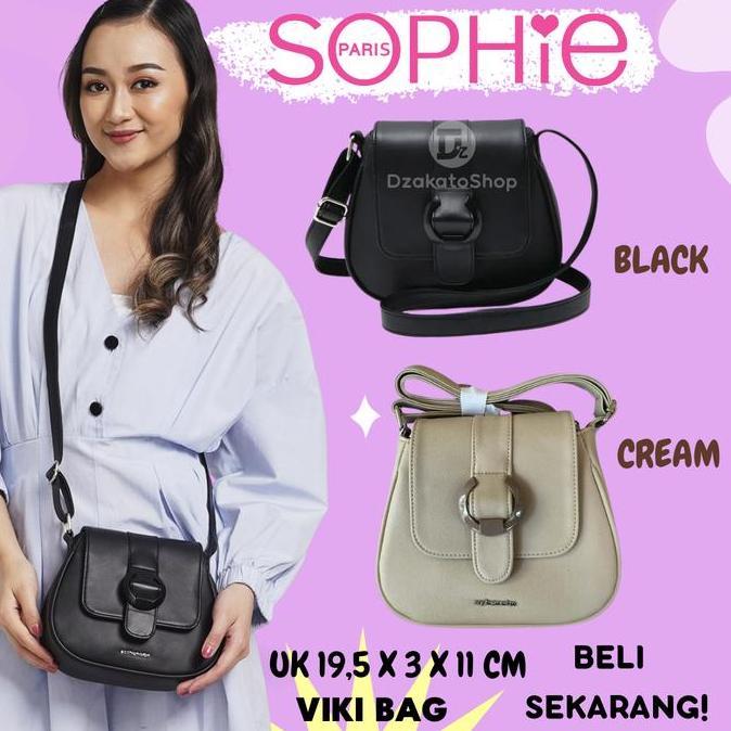 Tas Selempang Wanita Sophie Martin Paris Viki Black Cream Hitam Kecil I Promo Terbaru 2025 Cuci Guda