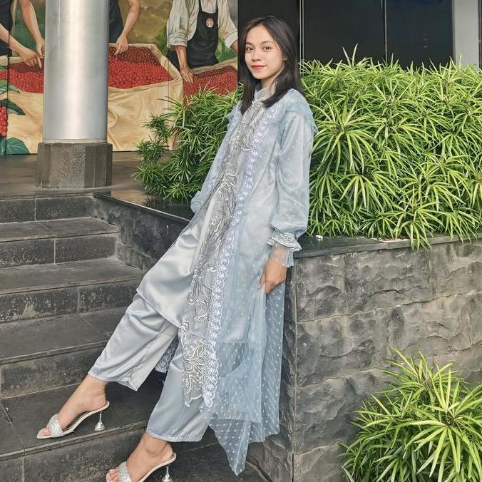 VALLETA BRUKAT TUNIK ONE SET (OUTER,BAJU INNER,CELANA)