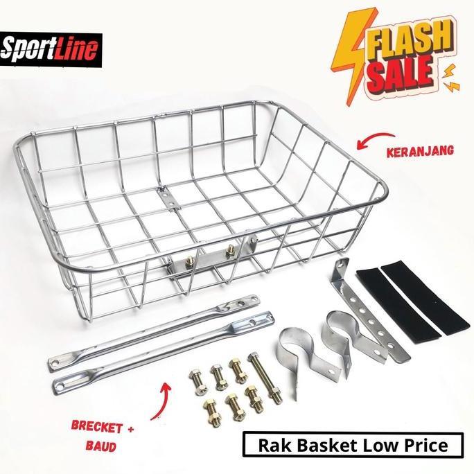 Jual, Paket Keranjang Sepeda - Keranjang Sepeda Chrome Silver Hitam Commuter Bike Federal Touring Bi