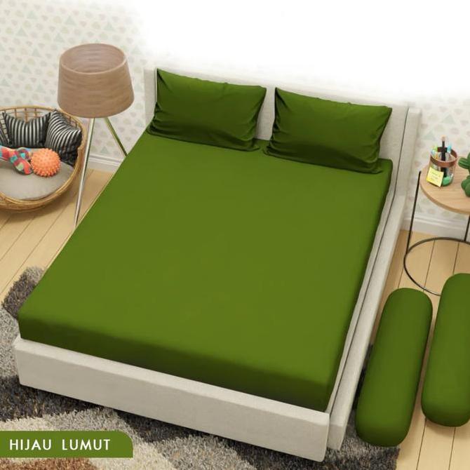 Sleeprm- Cod Paket Sprei Seprei 160X200 Dan 4 Sarung Bantal Guling Polos Embos Homemade Katun Adem D