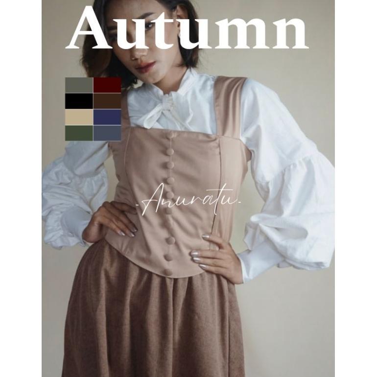 Premium Autumn Vest Wanita Vintage Retro Cottagecore|Anuratu Store Official