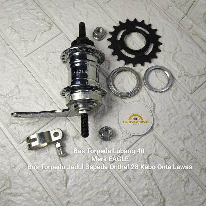 Hub Nap Bos Roda Belakang Torpedo Lubang 40H Terpedo Sepeda Onthel 28 Ontel Vintage Jadul Komplit