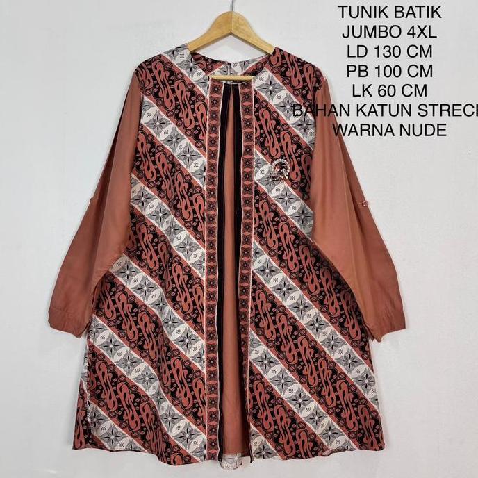 Tunik Batik Jumbo Ld 130 Cm Model Kekinian - Naila Tunik