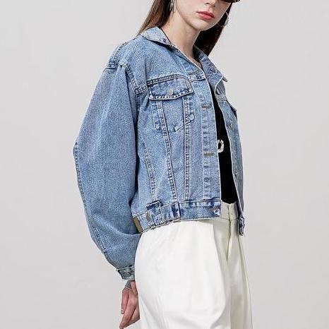 This Is April Weslie Jackets Outer Jaket Wanita Lengan Panjang Denim