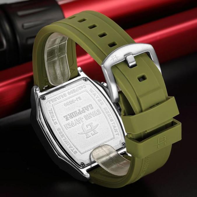 Evans Jayden Jam Tangan Pria 9580 Rubber Silicon Kaca Sapphire Chronograph Water Resistant 10 ATM