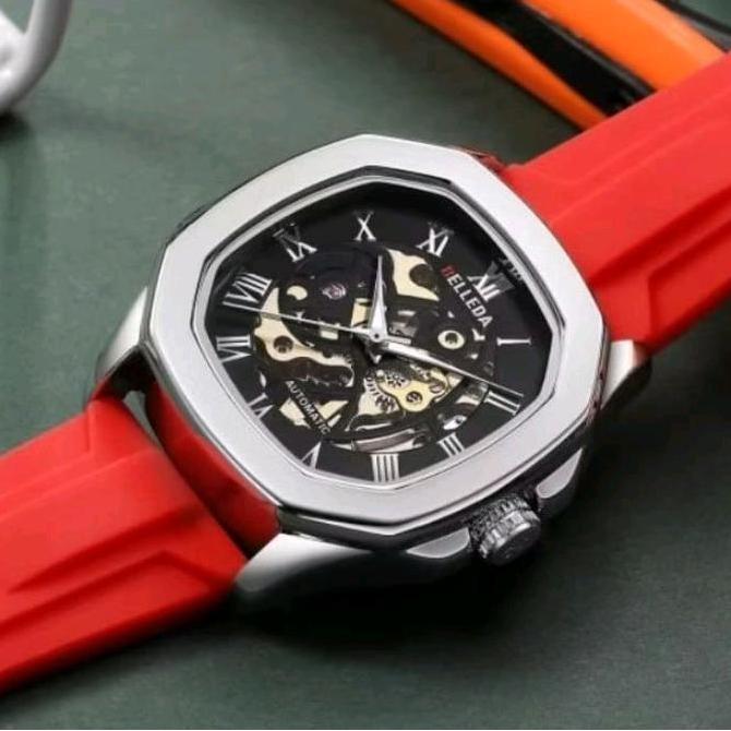 BUY 1 GET 1..JAM TANGAN PRIA WANITA BELLEDA AUTOMATIC 9484 RUBBER