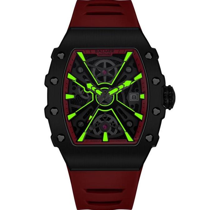 Balmer B-8836MA Jam Tangan Pria AUTOMATIC 8836 RM Silicone Sapphire Hitam Silver