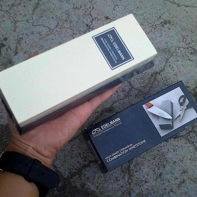Batu ASAHAN Edelmann CW-188 Grit 1000 & Grit 240 kombinasi asah pisau