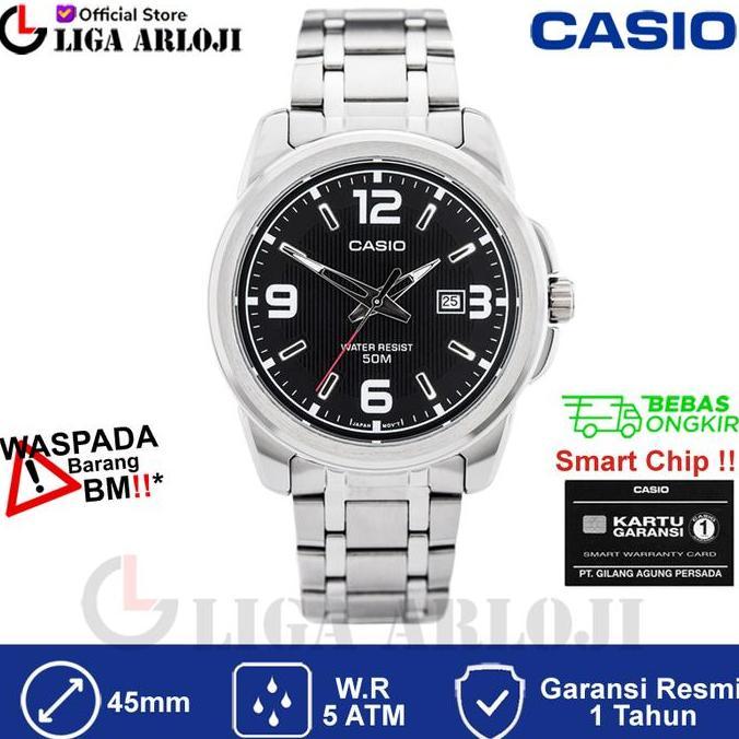 CASIO MTP-1314D-1AVDF - Jam Tangan Pria Silver Hitam MTP1314D