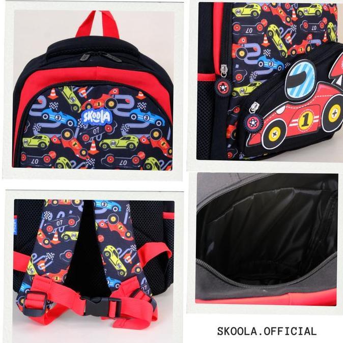 Skoola Tas Sekolah Anak TK Laki Laki Karakter Mobil - Javi