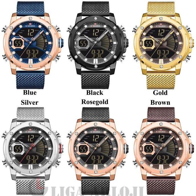 Naviforce Double Time Rantai Pasir - Jam Tangan Pria - 9172 - Orinal