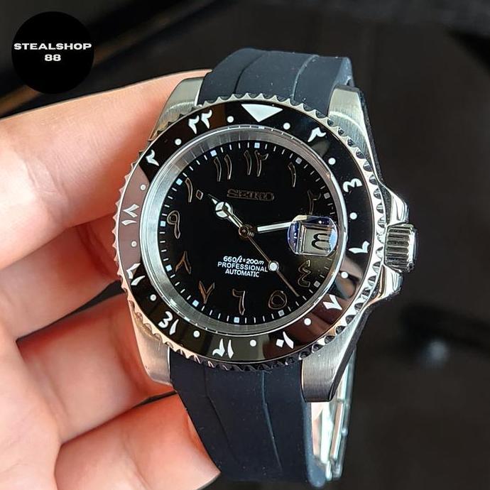 Seiko Submariner Black Arabic on Arabic NH35 Automatic NH35