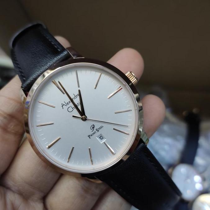 Jam PRIA ORINAL Alexandre Chtistie Ac 1028 MD Leather Stainless Stee