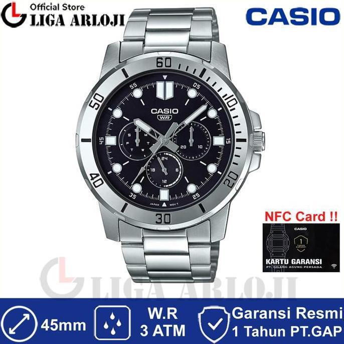 CASIO MTP-VD300D-1EUDF - Jam Tangan Pria - Tali Stainless - MTPVD300D