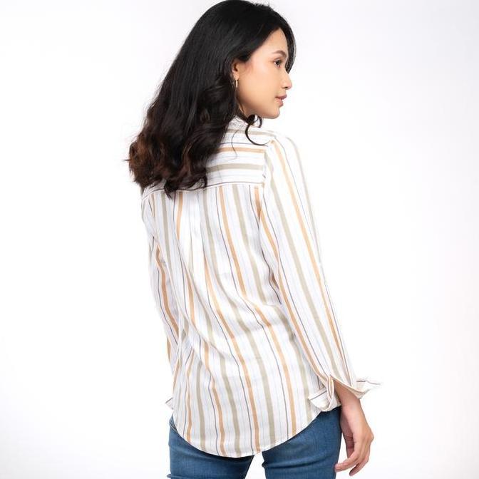 C2 Freiza Green Kemeja Casual Wanita Lengan Panjang