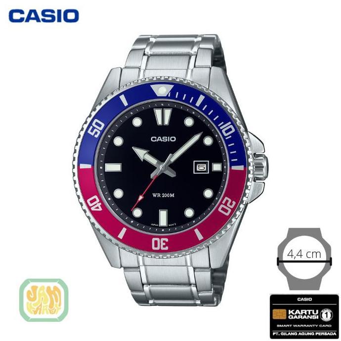 JAM TANGAN PRIA CASIO MDV-107D-1A3 ORINAL - MDV 107D 1A3VDF PEPSI
