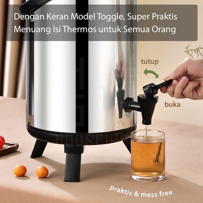 Special Creator Hugo Dispenser Termos Air Stainless Steel Dengan Keran Milk Tea Buet Jumbo 6 8 12 Li
