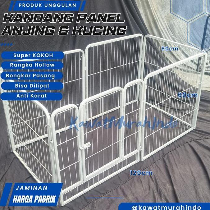 Kandang Anjing Panel 60x120cm / Kandang Kucing Besar / Pagar Anjing / Rumah Anjing Besar Outdoor / K