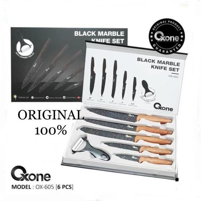 OXONE Pisau set OX-605 /Pisau set OXONE Black Marble OX605/Pisau dapur