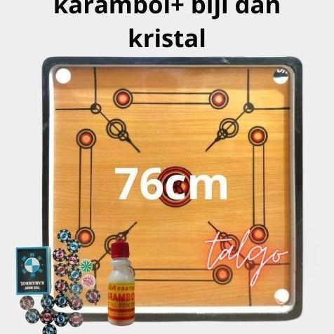Meja karambol + 1set biji karambol dan bubuk kristal papan karambol