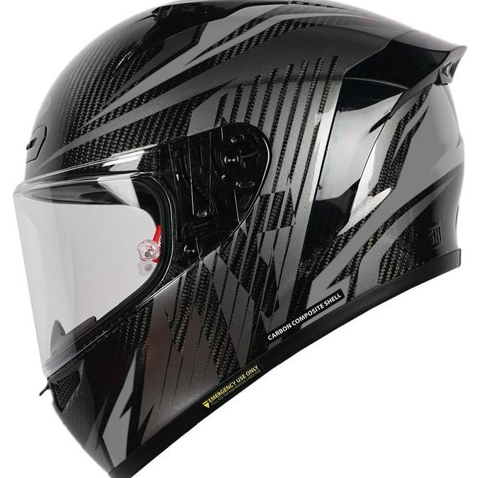 * NJS ZX-1R CARBON DEXTRO SILVER GLOSS/DOFF HELM FULL FACE | ZR CARBON | NJS CARBON | HELM CARBON | 