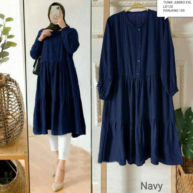 WIZA TUNIK/TUNIK JUMBO/LD102&120/TUNIK KERUT KELILING/TUNIK SUSUN/TUNIK WANITA/TUNIK MUSLIM/MIDI DRE