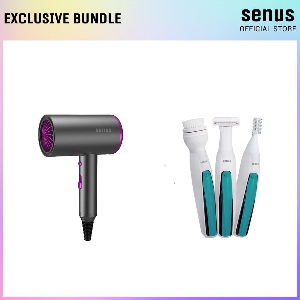 SENUS exclusive bundle Ionic Hair Dryer dan Body Shaver