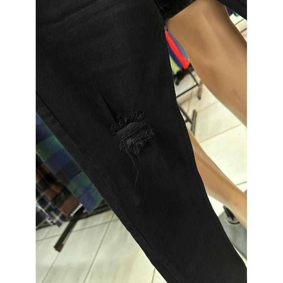 Celana Jeans Panjang Pria INCASTER Hitam Denim Jeans Model Pensil Sobek Skinny Streatch Terbaru Inca