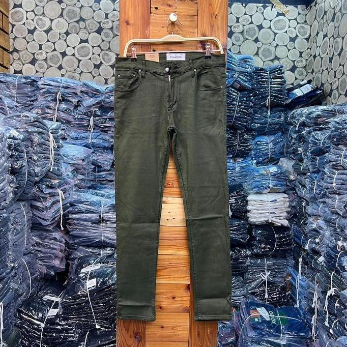 CELANA JEANS PRIA PnB GREEN ARMY DENIM SOFT JEANS SKINNY STRETCH MELAR HIJAU IJO GELAP