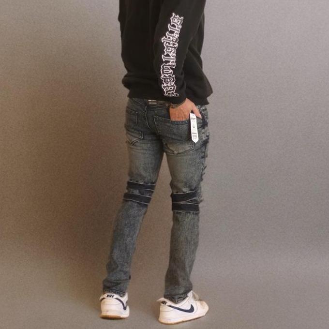 GEVAR Celana Jeans Sobek Ringkle Destroy Ripped Pria