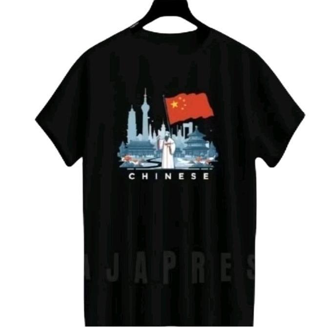 kais souvenir negara china baju oleh oleh atasan pria dan wanita dewasa keren motip Pendek Santai Pe