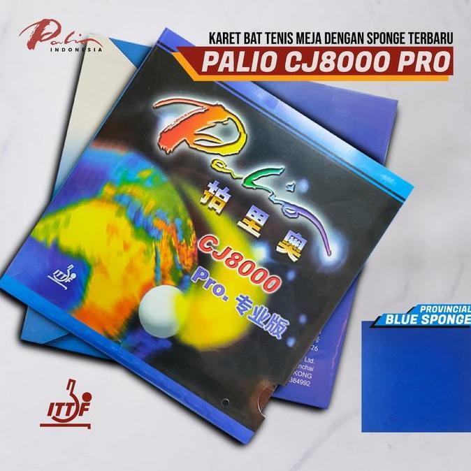 Karet Bat Tenis Meja Pingpong Palio CJ8000 Provincial Blue Sponge