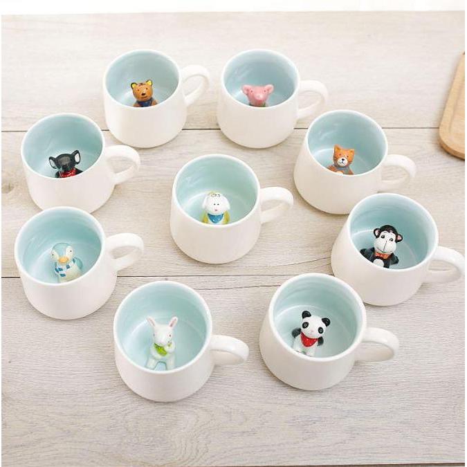 Gelas Mug minum drink lucu cute karakter hewan keramik gift hadiah