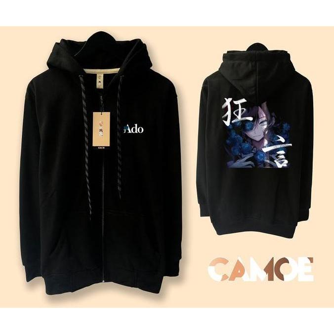 Jaket Hoodie Zipper Ado Blue Rose Vocaloid Usseewa