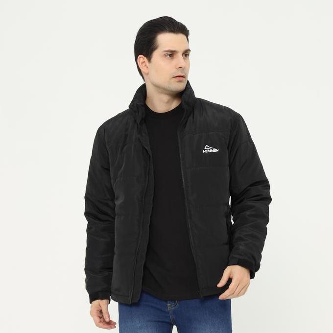 HEMMEH Jaket Windbreaker Parasut Hitam Polos