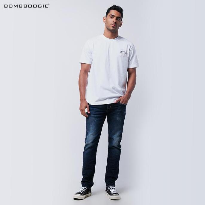 Bombboogie Celana Jeans Pria Skinny J4 Series Dark Blue 43KJ4B3DL