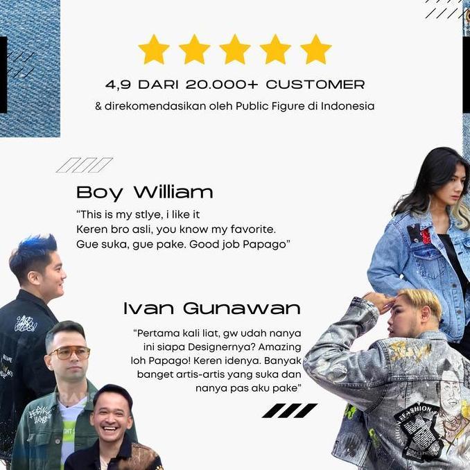 PAPAGO - JAKET JEANS - JAKET DENIM PRIA - GHOST RIDER