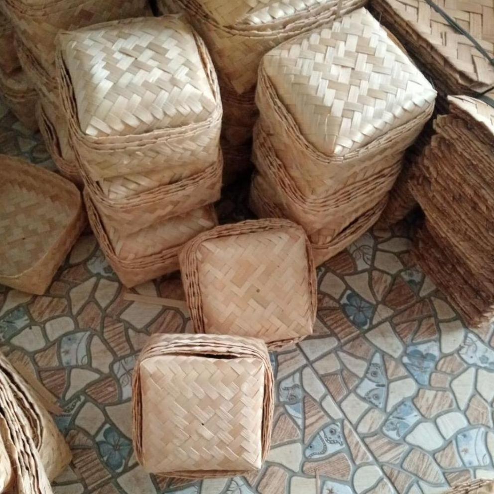 ( Sepasang ) Besek Nasi 15 X 15 Besek Nasi Berkat Besek Souvenir Besek Hampers Besek Snack Termurah 