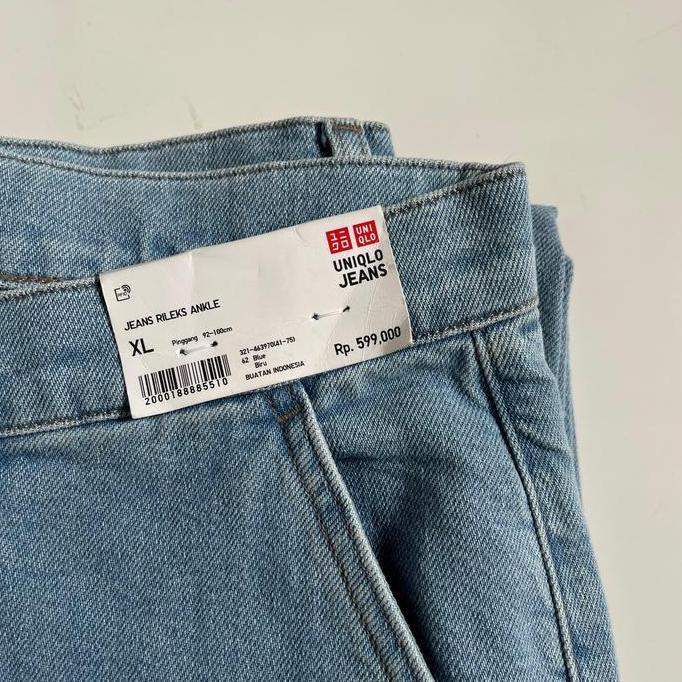 Uniqlo Celana Denim Relaxed Ankle wide Fit Orinal/Sale Uniqlo Wide Fit Jeans Orinal