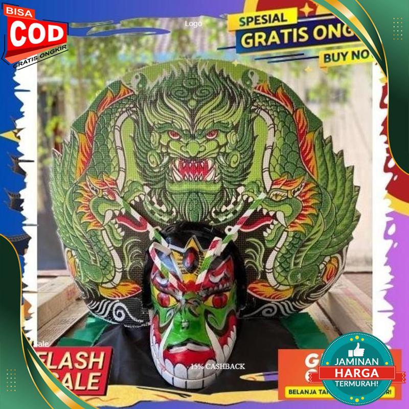 MURAH BARONGAN |BARONGAN VERSI DEVIL KAYU BONUS KEMUL PANJANG MAHKOTA TINGGAL PAKAI UKURAN ANAK GUDA