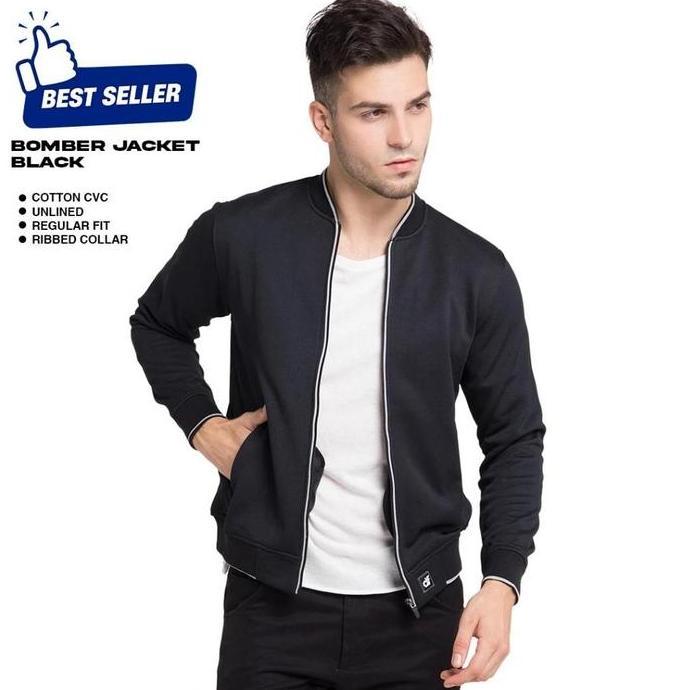 d&f Jaket pria Bomber - Hitam