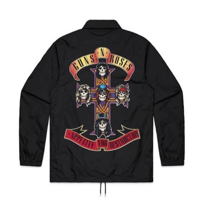 JAKET COACH BAND GUNS N ROSES - APPETITE FOR DESTRUCTION | WINDBREAKER COACH JAKET BAND GUNS N ROSES