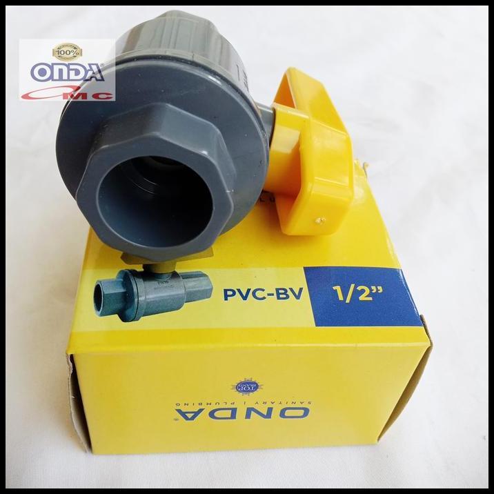 GRATIS ONGKIR BALL VALVE BAL BOL BRASS STOP KRAN KERAN PVC 1/2 INCH ONDA PVC-BV-1P2 