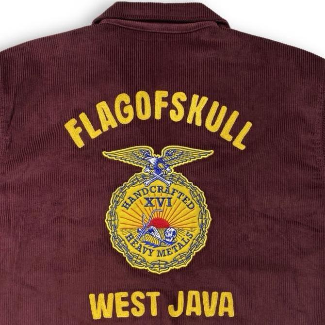 Work Jacket Corduroy (Boxy fit), Flagofskull Official -Maroon (FFA Jaket)